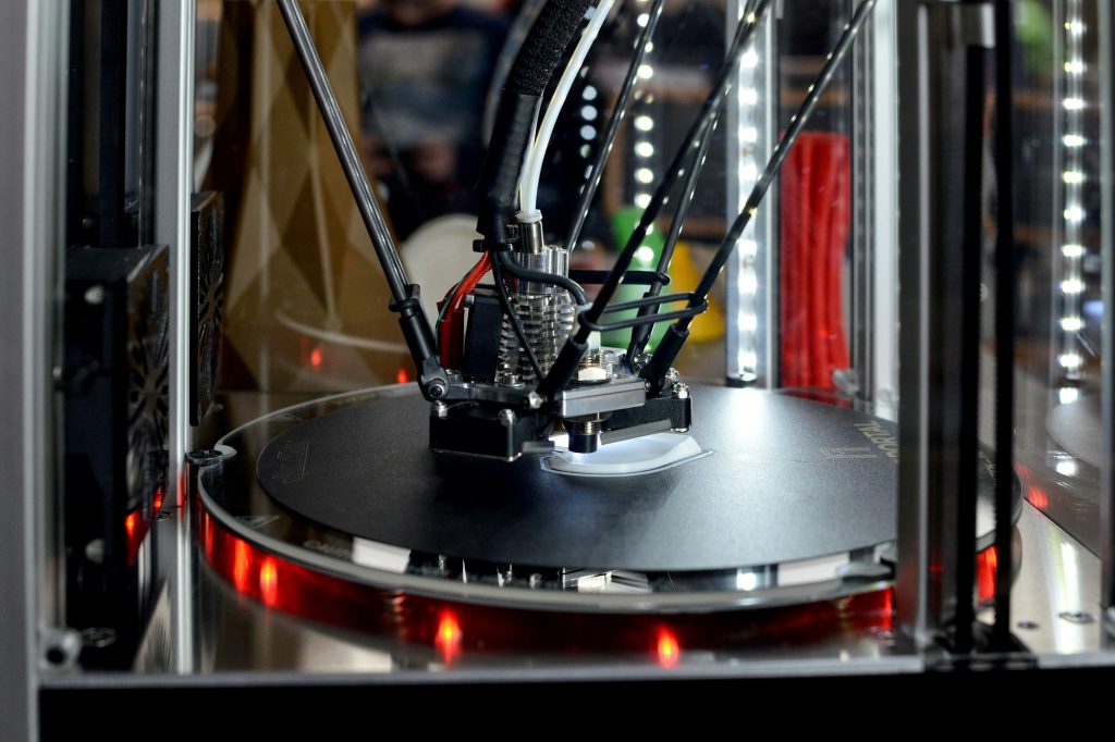 3d printer printing. New printing technology. 