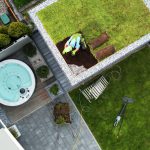 Perennial Succulents Sedum Green Roof Building Aerial View